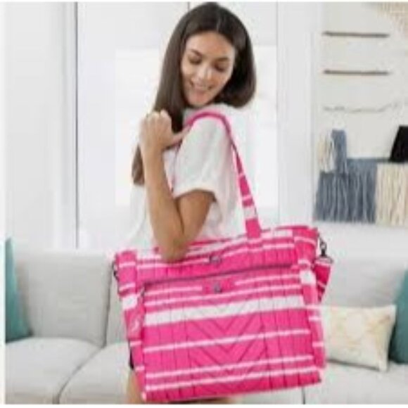 lug Handbags - NWT Lug Paddle Tote Bag In Pink/White Stripe